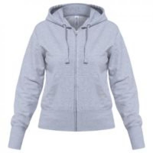 Толстовка женская Hooded Full Zip серый меланж