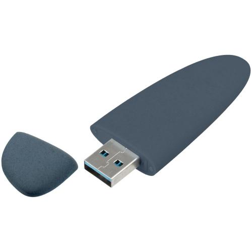 Флешка Pebble, серо-синяя, USB 3.0; - купить необычные подарки в Воронеже