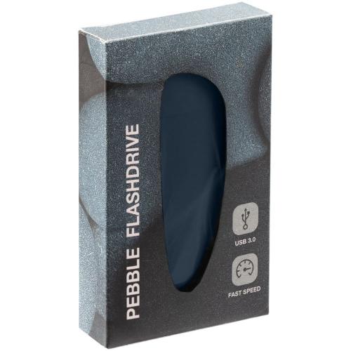 Флешка Pebble, серо-синяя, USB 3.0; - купить необычные сувениры в Воронеже