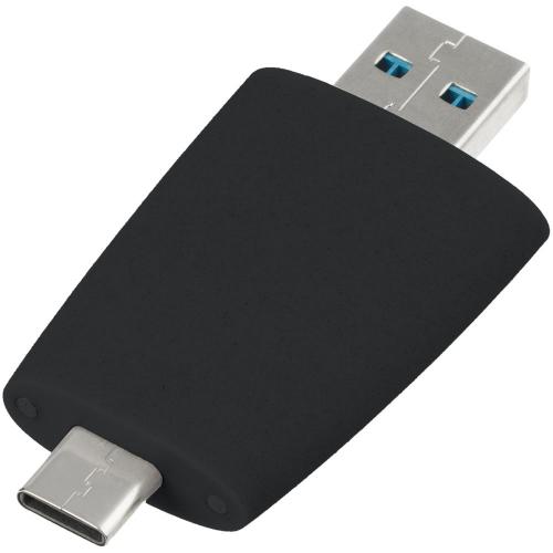 Флешка Pebble Type-C, USB 3.0, черная; - купить именные сувениры в Воронеже