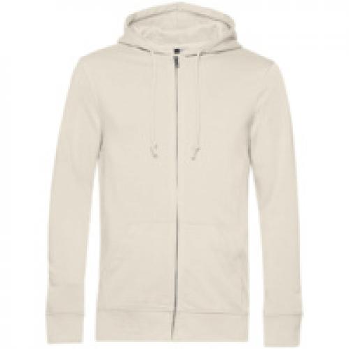 Толстовка на молнии с капюшоном унисекс BNC Inspire (Organic), молочно-белая