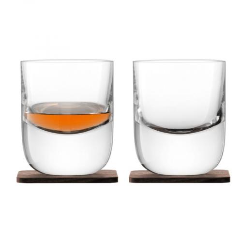 Набор стаканов Renfrew Whisky с деревянными подставками; - купить бизнесс-сувениры в Воронеже