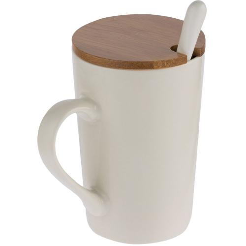 Кружка Parley с ложкой и бамбуковой крышкой; - купить необычные сувениры в Воронеже