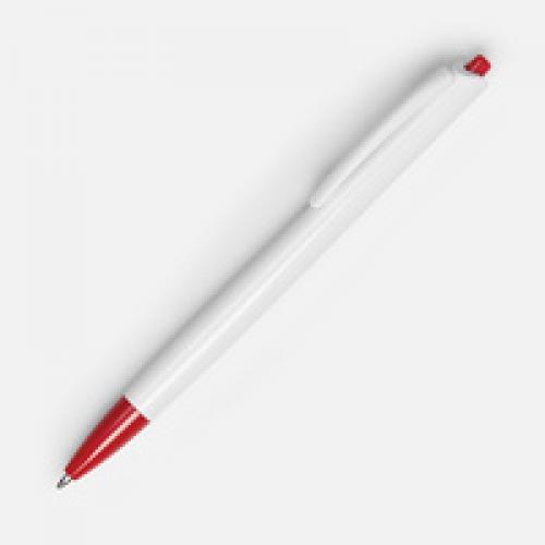 Ручка шариковая Tick, белая с красным