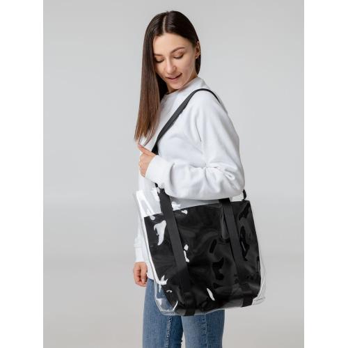 Шопер Clarity с черным органайзером; - купить подарки с логотипом в Воронеже