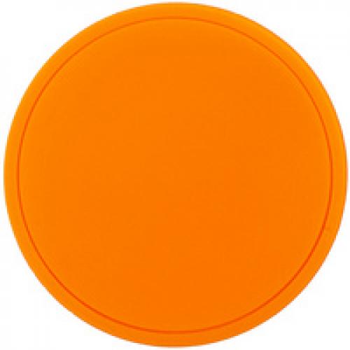 Лейбл из ПВХ Dzeta Round, L оранжевый неон