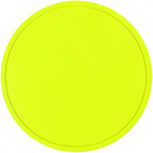 Лейбл из ПВХ Dzeta Round, L, желтый неон
