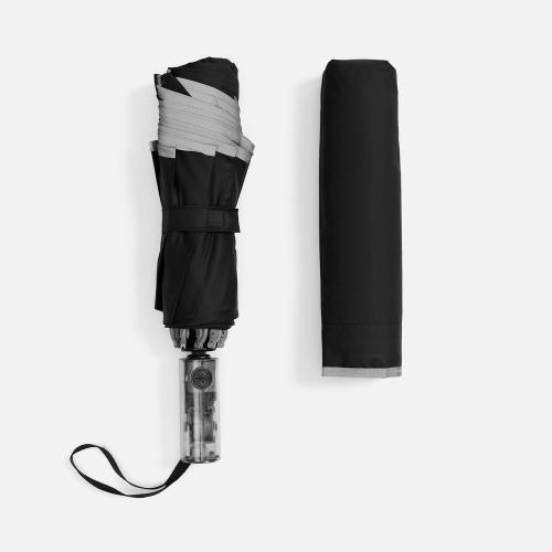 Зонт наоборот складной Futurum со светоотражающим кантом; - купить подарки с логотипом в Воронеже