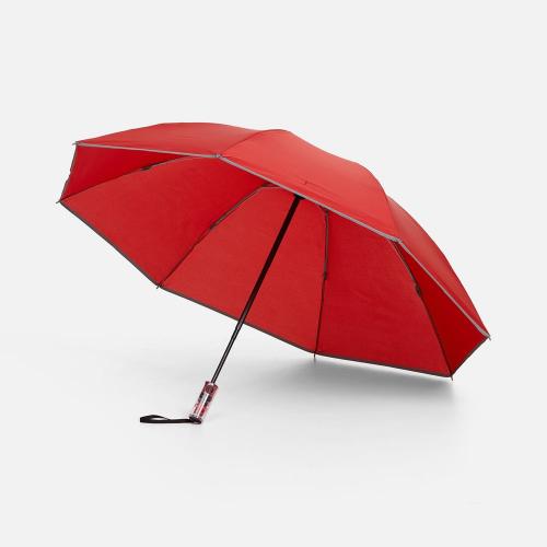 Зонт наоборот складной Futurum со светоотражающим кантом; - купить бизнесс-сувениры в Воронеже