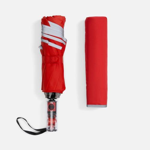 Зонт наоборот складной Futurum со светоотражающим кантом; - купить подарки с логотипом в Воронеже