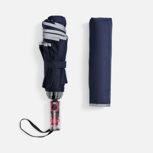 Зонт наоборот складной Futurum со светоотражающим кантом; - купить подарки с логотипом в Воронеже