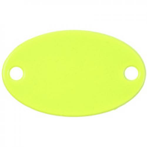 Шильдик металлический Alfa Oval, желтый неон