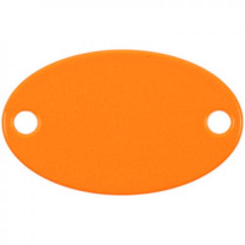 Шильдик металлический Alfa Oval, оранжевый неон