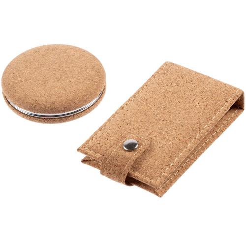 Зеркало карманное Corkness; - купить подарки с логотипом в Воронеже