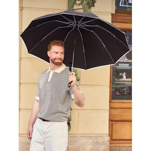 Складной зонт-наоборот Savelight со светоотражающим кантом; - купить именные сувениры в Воронеже