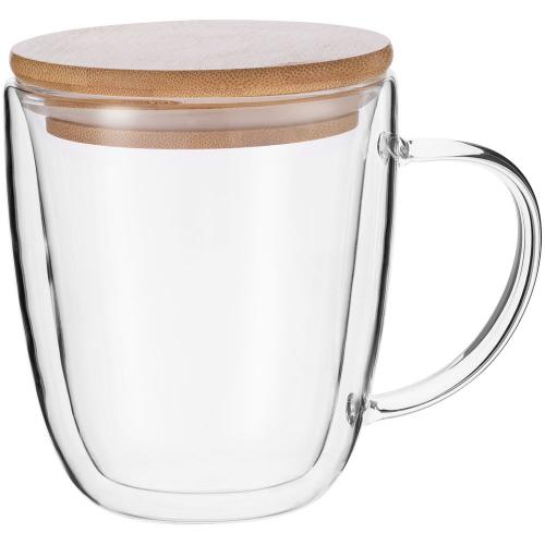 Кружка с двойными стенками Kupla с бамбуковой крышкой; - купить необычные подарки в Воронеже