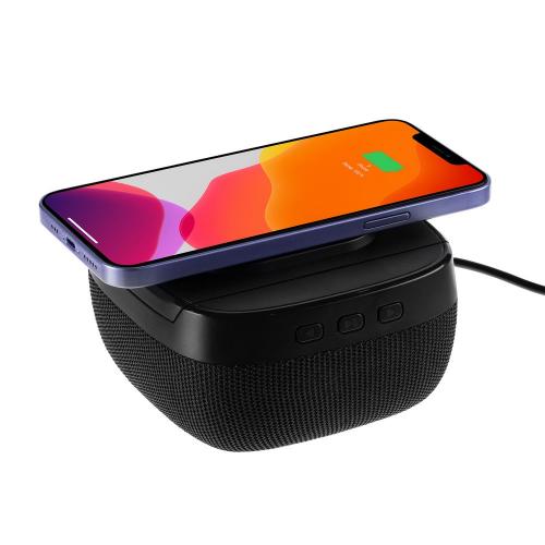 Колонка с беспроводной зарядкой Esca и подсветкой логотипа; - купить необычные сувениры в Воронеже