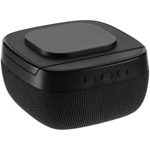 Колонка с беспроводной зарядкой Esca и подсветкой логотипа; - купить подарки с логотипом в Воронеже