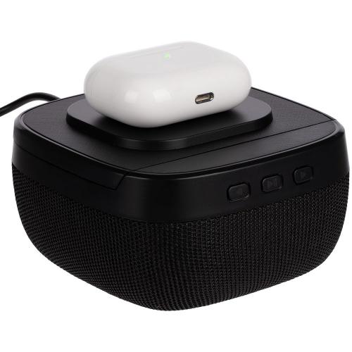 Колонка с беспроводной зарядкой Esca и подсветкой логотипа; - купить именные сувениры в Воронеже