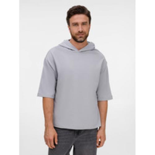 Футболка оверсайз унисекс с капюшоном Neofit, светло-серая