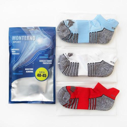 Набор из 3 пар спортивных мужских носков Monterno Sport, голубой; - купить подарки с логотипом в Воронеже