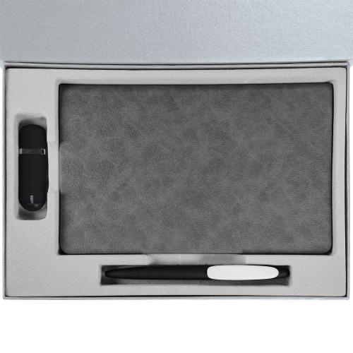 Коробка Silk с ложементом под ежедневник 13x21 см, флешку и ручку, ver. 2; - купить именные сувениры в Воронеже