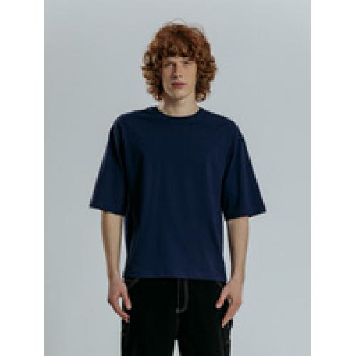 Футболка оверсайз унисекс Base Space, темно-синяя