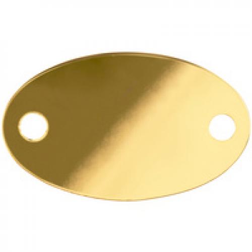 Шильдик металлический Alfa Oval, золотистый глянцевый
