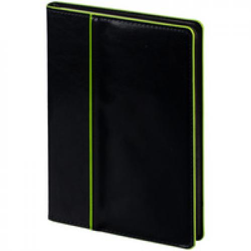 Ежедневник Alanis, недатированный, черный с зеленым