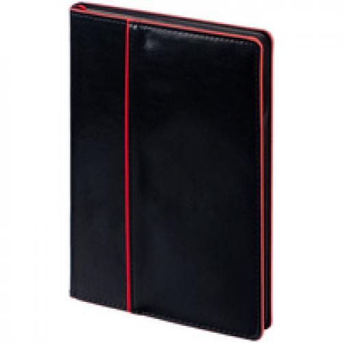 Ежедневник Alanis, недатированный, черный с красным
