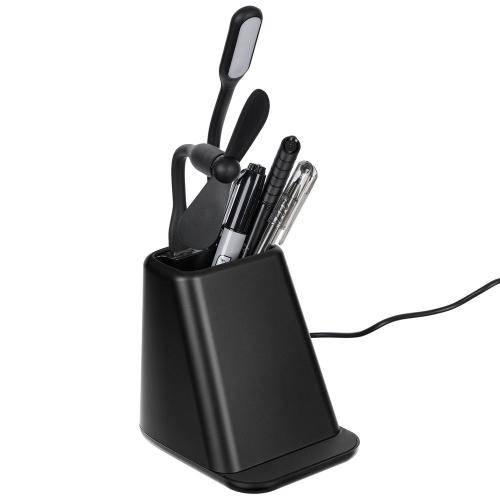 Настольный органайзер с зарядкой, лампой, вентилятором и подсветкой логотипа powerTower; - купить необычные подарки в Воронеже