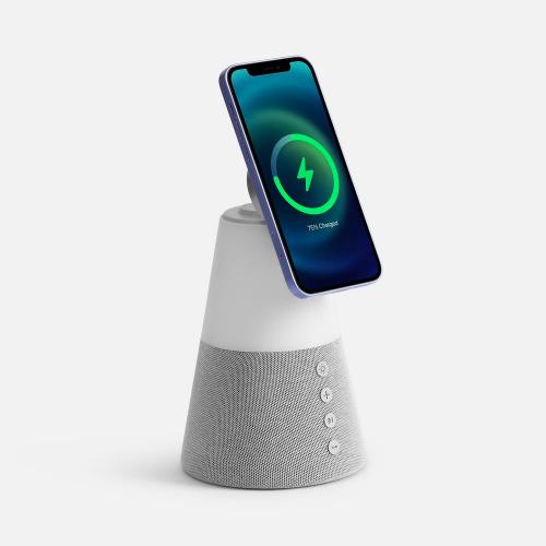 Bluetooth-колонка с беспроводной зарядкой и подсветкой Cone Sonance; - купить бизнесс-сувениры в Воронеже