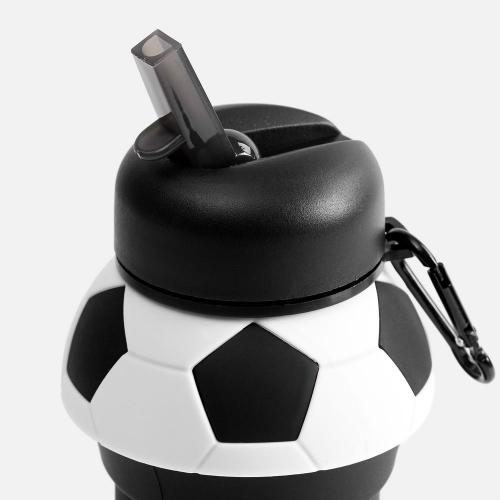 Складная бутылка для воды Football Flex; - купить подарки с логотипом в Воронеже