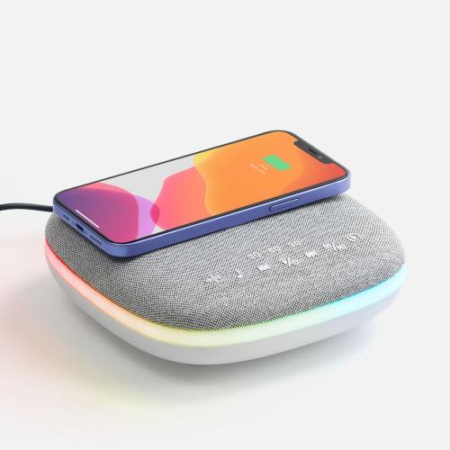 Bluetooth-колонка с беспроводной зарядкой и подсветкой Terrafonic; - купить бизнесс-сувениры в Воронеже