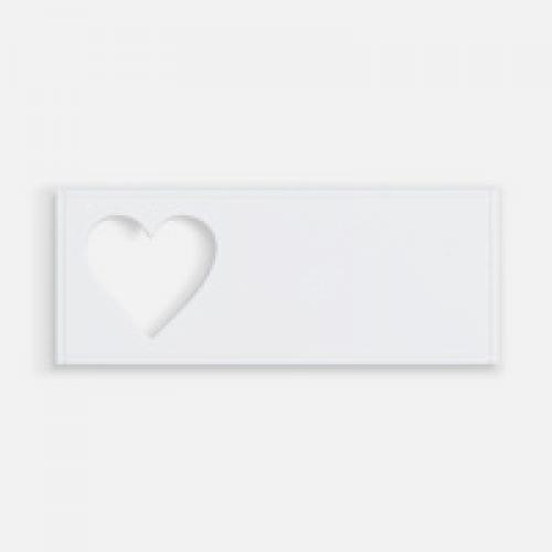 Лейбл из ПВХ с вырубкой «Сердце», белый