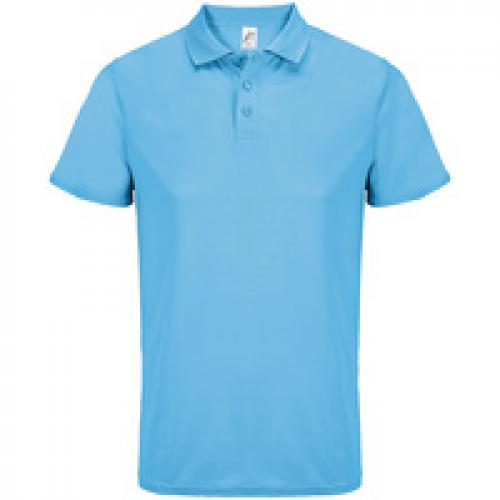Рубашка поло унисекс Pitcher, ярко-бирюзовая