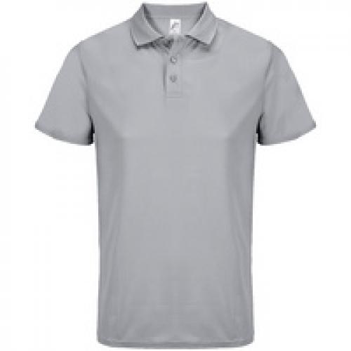 Рубашка поло унисекс Pitcher, серая