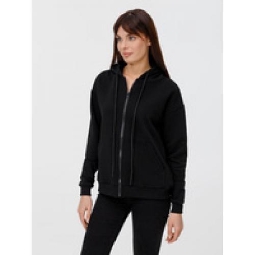 Толстовка унисекс оверсайз на молнии Zippy Terry, черная