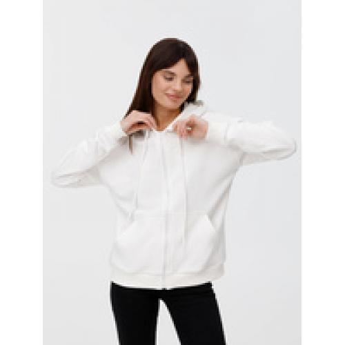 Толстовка унисекс оверсайз на молнии Zippy Terry, белая