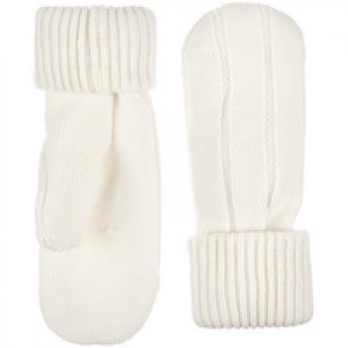 Варежки Knit Beat, белые (молочные)