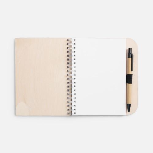 Блокнот на пружине Woodpad на заказ; - купить подарки с логотипом в Воронеже
