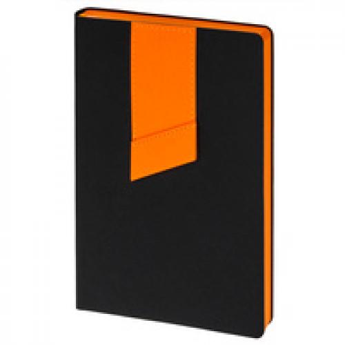 Ежедневник Bookmark, недатированный, черный с оранжевым