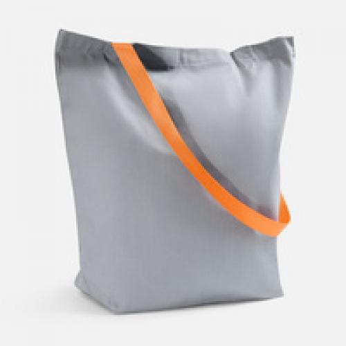 Шопер B5, серый с оранжевыми ручками