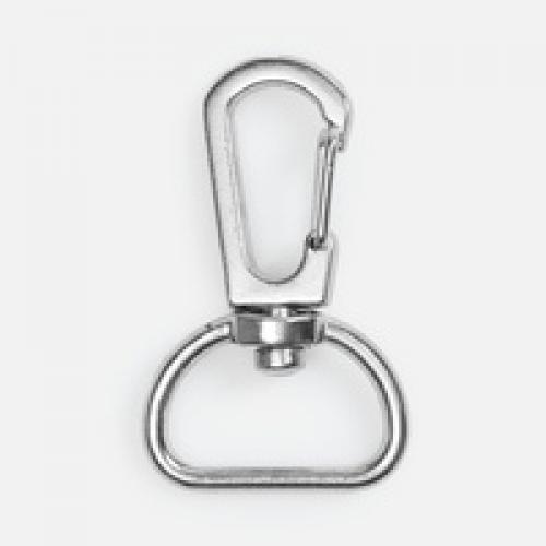 Застежка-карабин Snap hook, M, серебристая (хром)