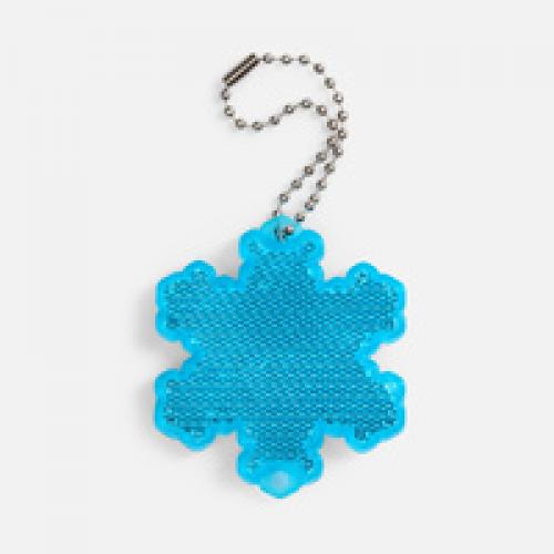 Пешеходный светоотражатель с цепочкой «Снежинка», синий