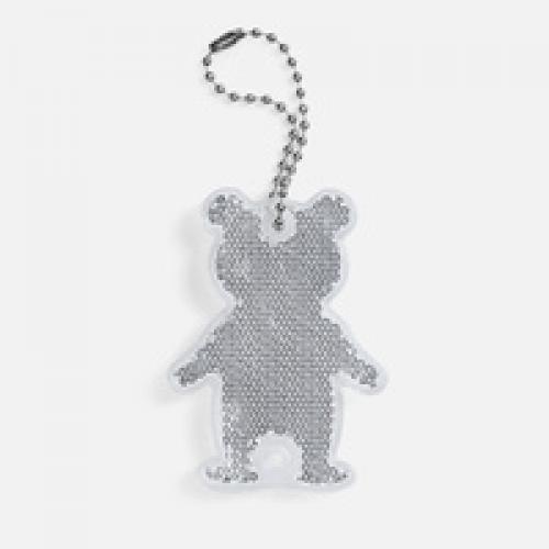 Пешеходный светоотражатель с цепочкой «Мишка», белый