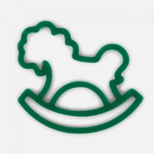 Подвеска «Лошадка-качалка», 3D-печать, зеленая