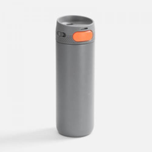 Термостакан X1 с цветной кнопкой, серый с оранжевым