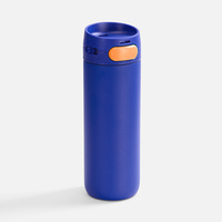 Термостакан X1 с цветной кнопкой, синий с оранжевым