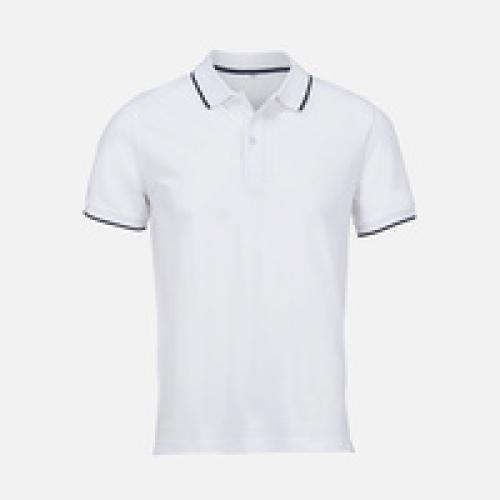 Рубашка поло унисекс Palermo, белая с темно-синим